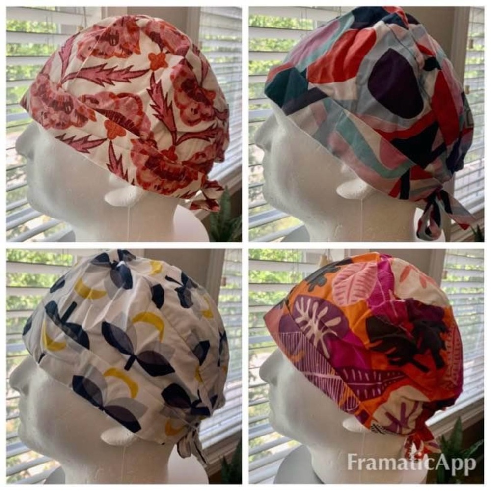 Pixie style surgical scrub caps